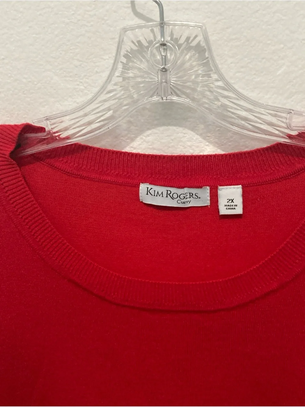 KIM ROGERS red black plaid scoop neck rayon blend pullover sweater 2X - Picture 2 of 8